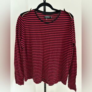 Lauren Ralph Lauren Black and Red Striped Top